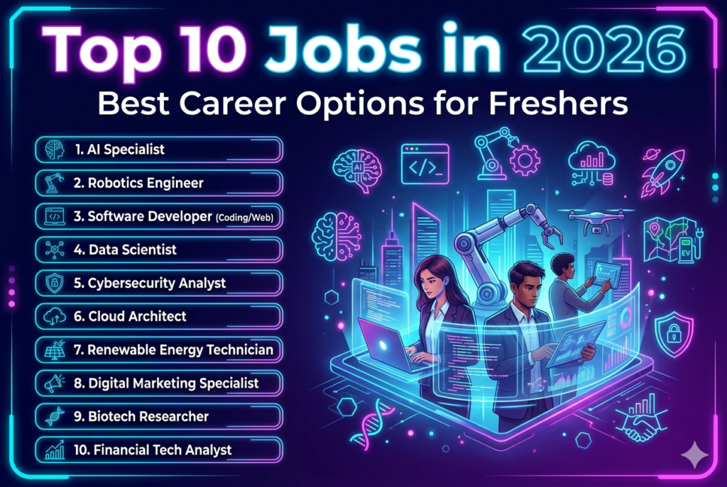 Top Jobs in 2026 for Freshers – 10 Best Career Options with High Salary