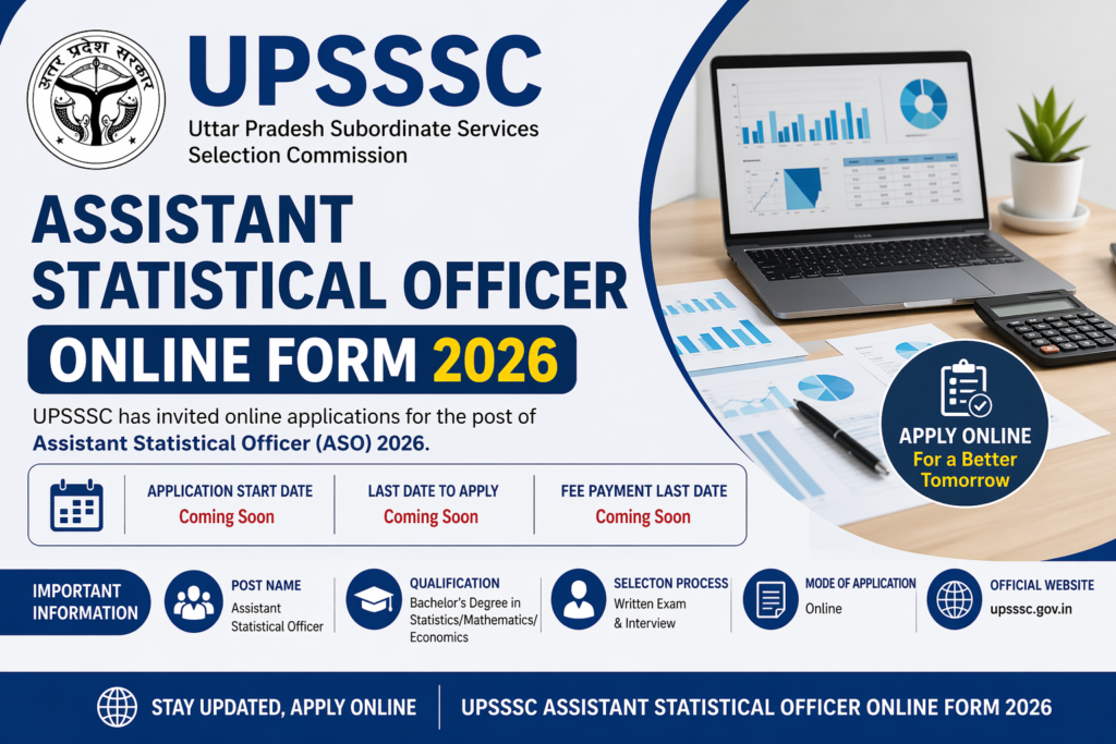 UPSSSC Assistant Statistical Officer Online Form 2026
