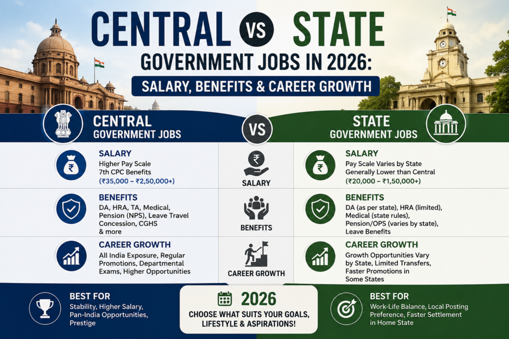 Central vs State Government Jobs in 2026