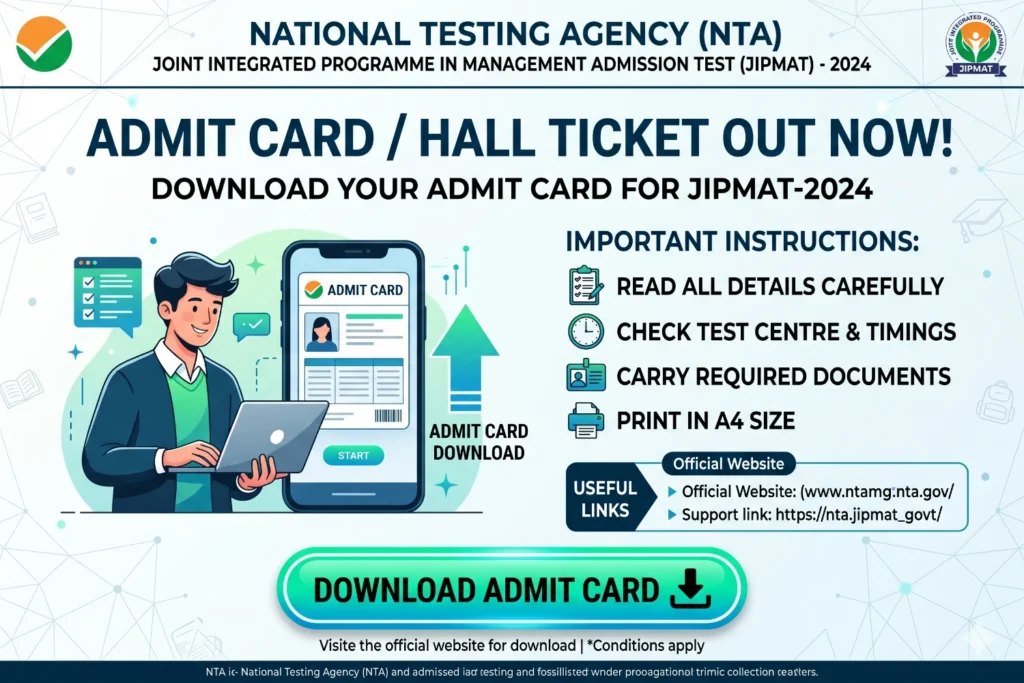NTA JIPMAT Admit Card