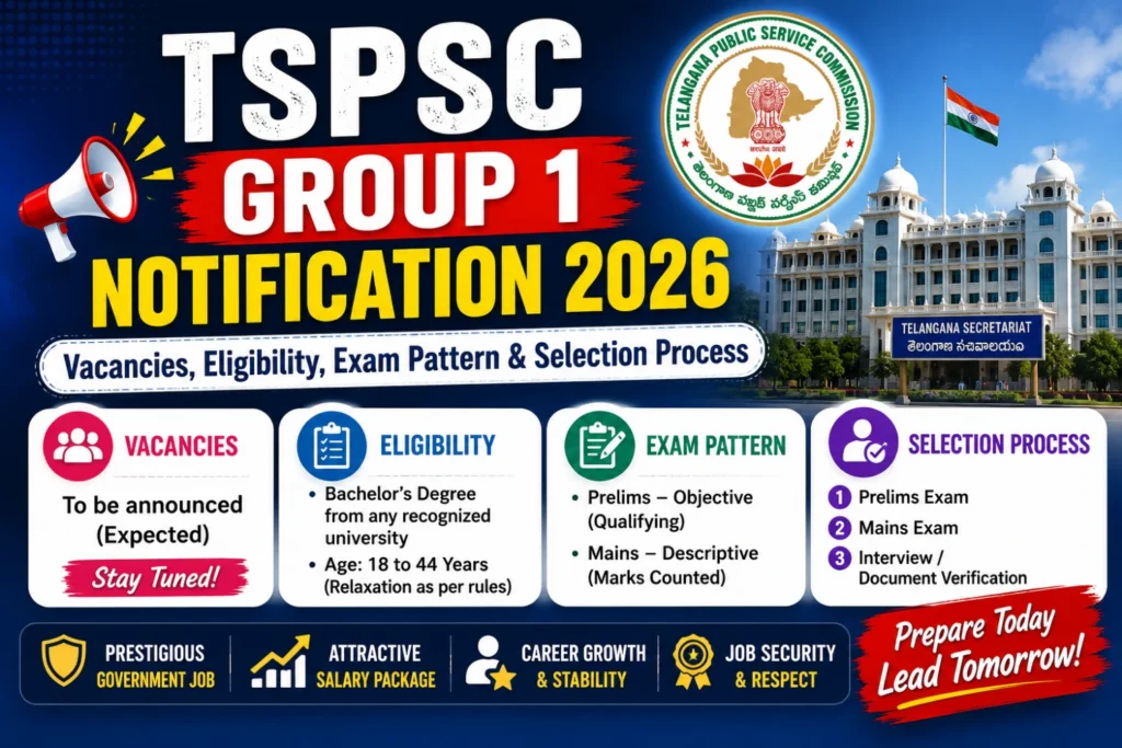 TSPSC Group 1 notification 2026